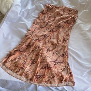 Pink Snakeskin Patterned Skirt